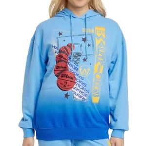 Women S NBA Warriors Oversized Graphic Hoodie - Blue M